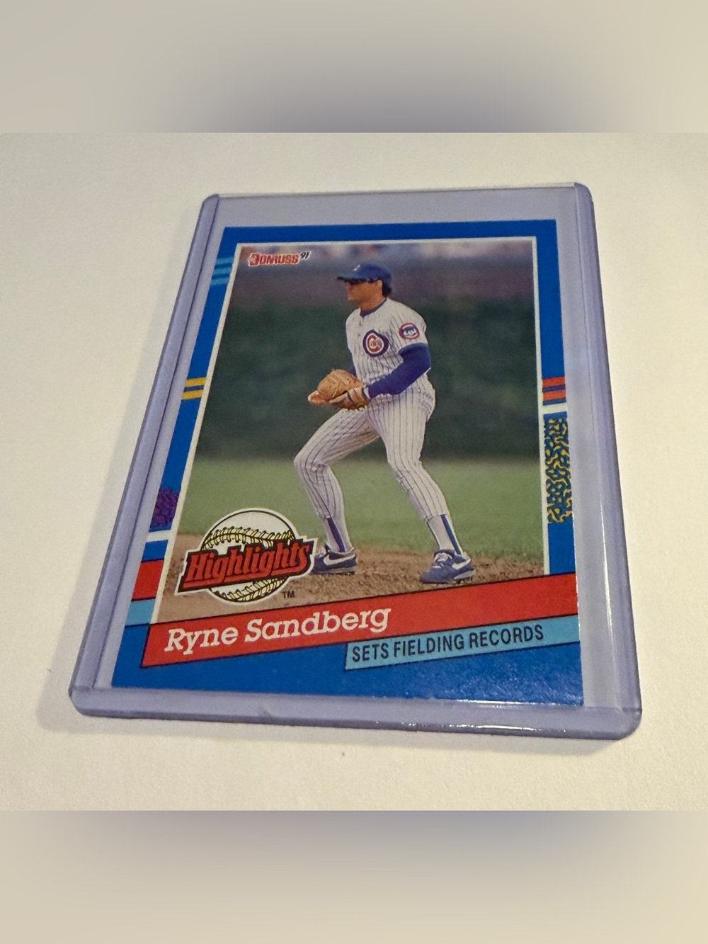 Ryne Sandberg 1990 Donruss Highlights Error Card Baseball Card Vintage